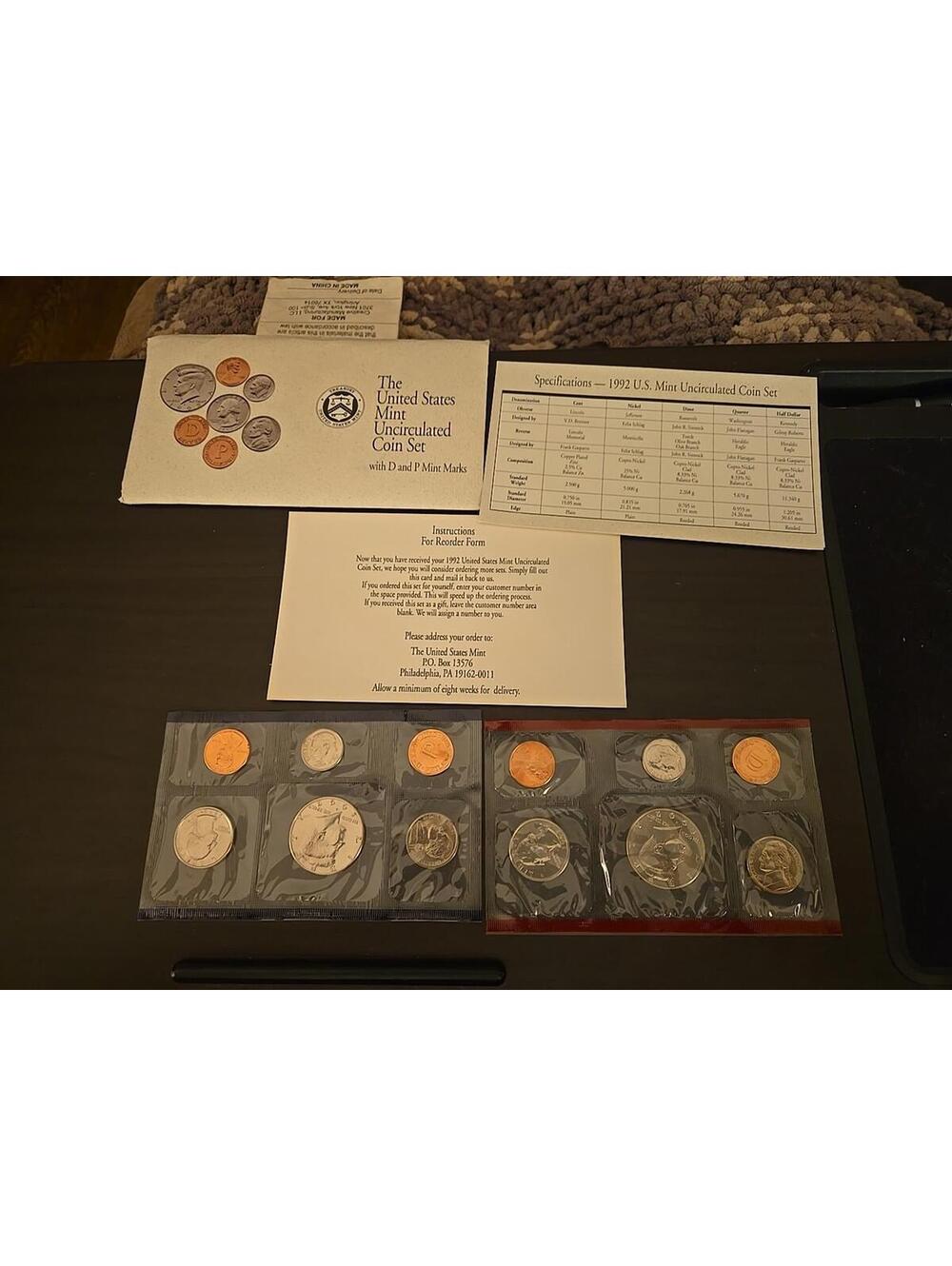 1992 Uncirculated Coin Set U.S Mint Original Government Packaging OGP